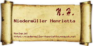 Niedermüller Henrietta névjegykártya
