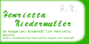 henrietta niedermuller business card